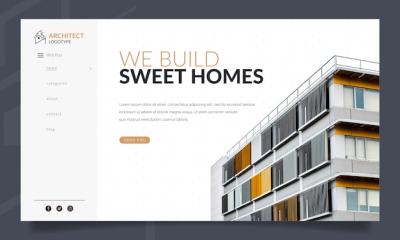 Flat Architect Service Landing Page Template – Free Download