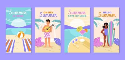 Flat Summer Instagram Stories Collection – Free Download