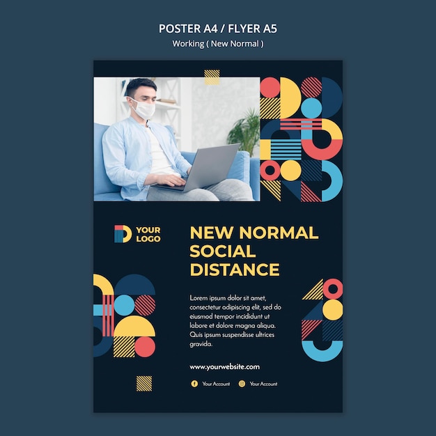 Working in the New Normal Way Poster Template – Free to Download