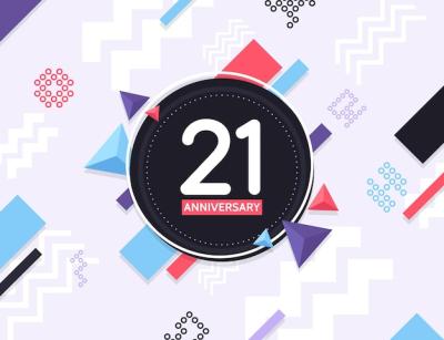 Geometric 21 Anniversary Wallpaper – Free Download