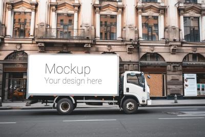 Mockup for Advertising on Truck – Free to Download