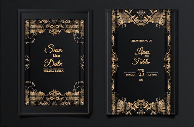 Luxury Wedding Invitation Card Set – Free Download