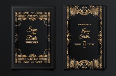 Luxury Wedding Invitation Card Set – Free Download