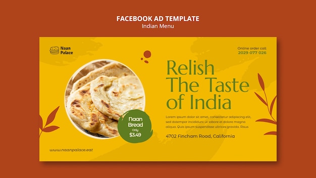 Flat Design Indian Menu Template – Free Download