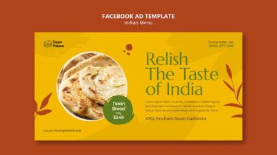 Flat Design Indian Menu Template – Free Download