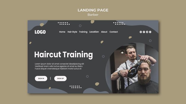 Barber Shop Landing Page Template – Free Download