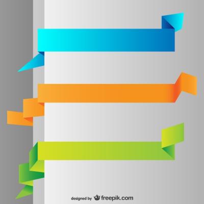 Colorful Origami Banners – Download Free Stock Photo