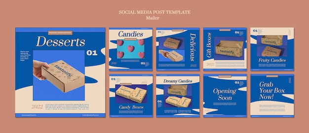 Delicious Desserts Box Social Media Post Template – Free Download