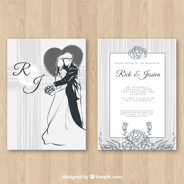 Floral Ornaments Wedding Invitation Template – Free Download