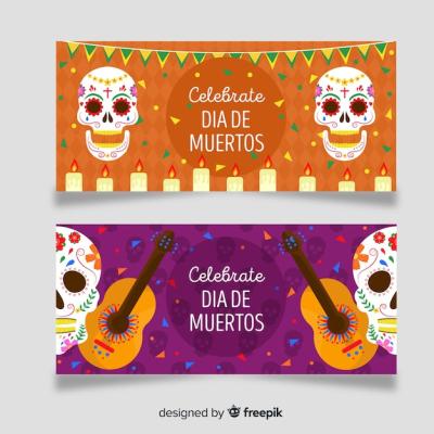 Lovely Dia de Muertos Banners – Free Download