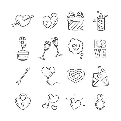 Valentine’s Day Doodle Elements – Free Download