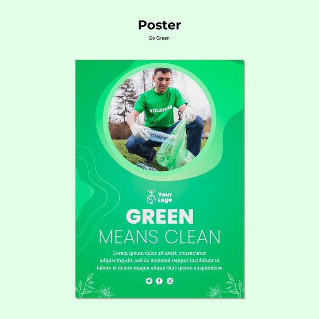 Green Means Clean Poster Template – Free Download