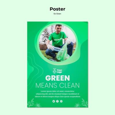 Green Means Clean Poster Template – Free Download