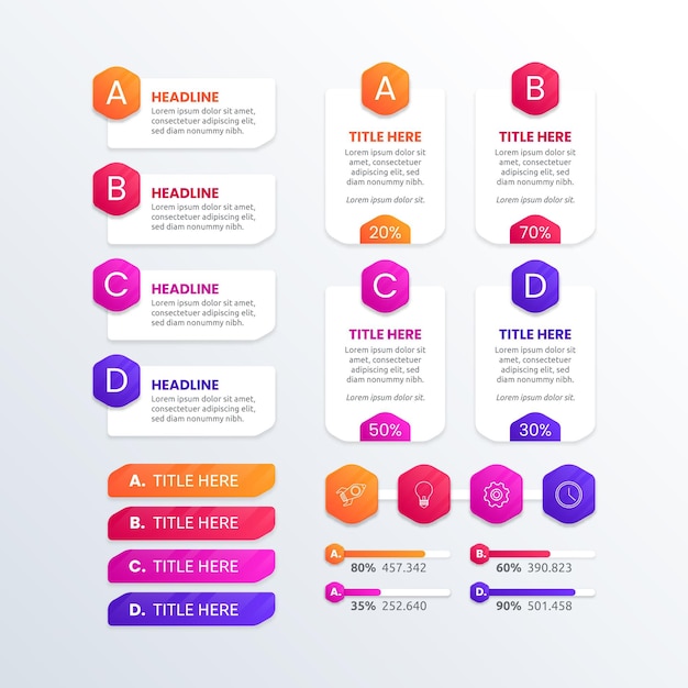 Gradient Infographic Element Collection – Free Stock Photos to Download