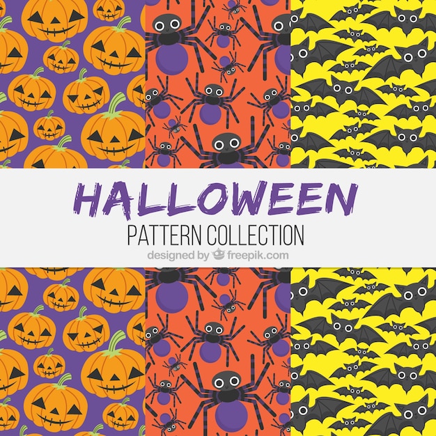 Halloween Patterns Featuring Cute Characters – Free Download