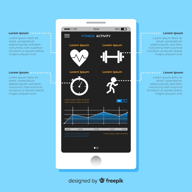 Infographic Template for Fitness Mobile Apps – Free Download