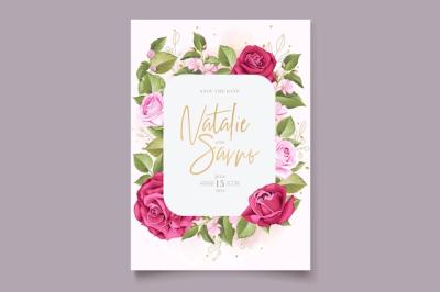 Hand Drawn Red Roses Wedding Invitation Card Template – Free Download