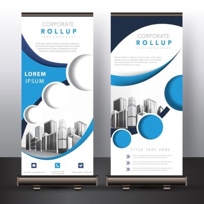 Blue and White Roll Up Design – Download Free Stock Photo