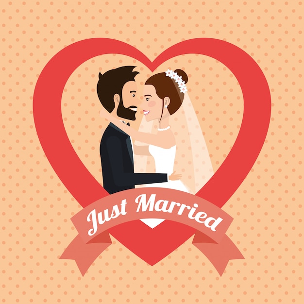 Just Married Couple Kissing Avatars – Free Download