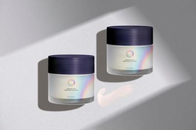 Skincare Jar Mockups with Gradient Business Logo for Beauty Product Packaging Design – Free Download