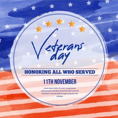 Watercolor Veterans Day Concept – Free Download