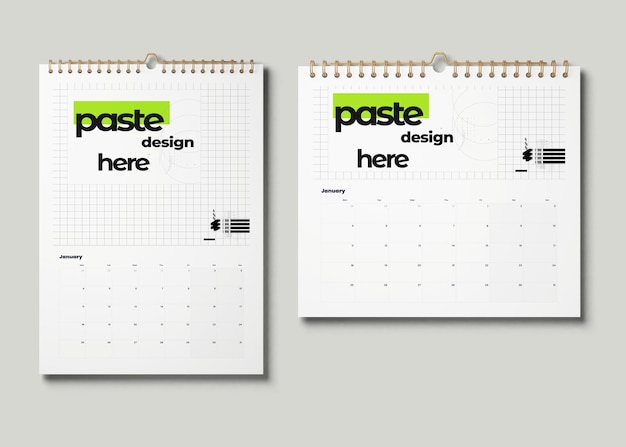 Wall Calendar Mockup Front View – Free Download