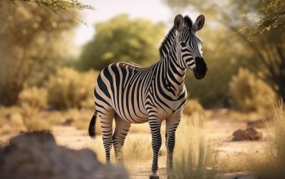 A Zebra Against the African Savannah – Free Stock Photo for Download