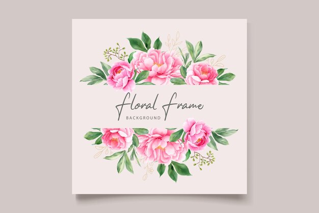 Elegant Hand Drawn Peony Invitation Card Set – Free Download