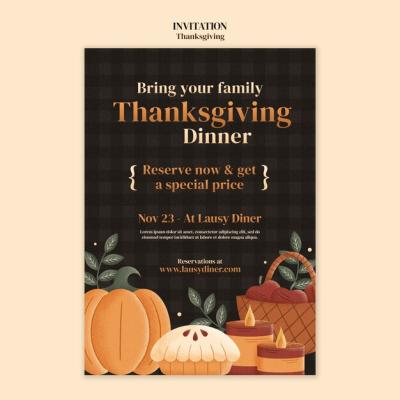 Thanksgiving Invitation Template Design – Free Download