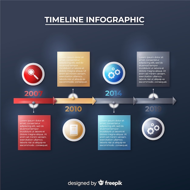 Realistic Glossy Timeline Infographic – Free Download