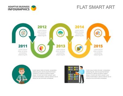 Five Steps Timeline Slide Template – Free Download