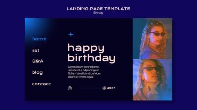 Flat Design Birthday Celebration Landing Page – Free Download