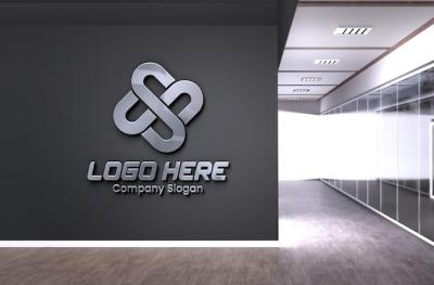 Corporate Wall Logo Mockup – Free to Download