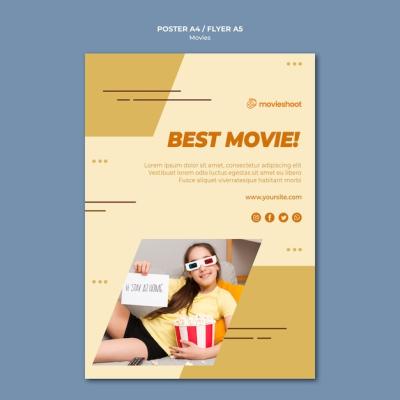 Movie Time Poster Template Featuring Stunning Photos – Free Download