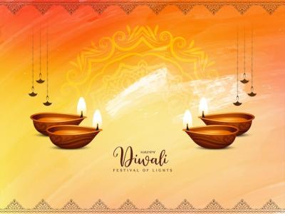 Beautiful Happy Diwali Festival Greeting Background with Diya – Free Download