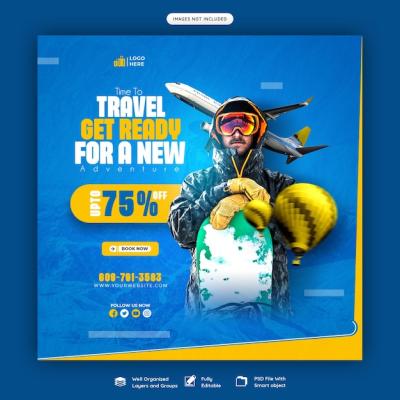 Travel and Tourism Instagram Post Template – Free Download