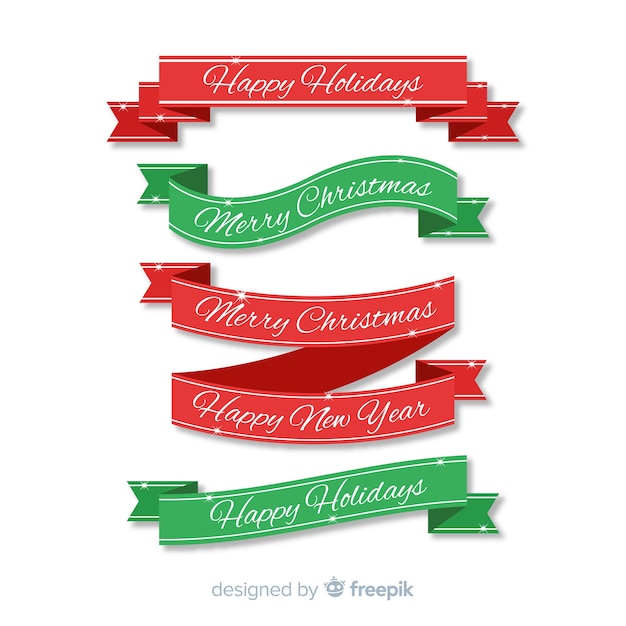 Flat Christmas Ribbons – Free Download Free Stock Photo