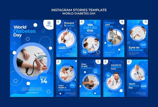 World Diabetes Day IG Story Templates for Creative Awareness – Free Download