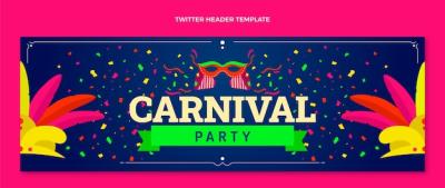 Flat Carnival Twitter Header – Free Download