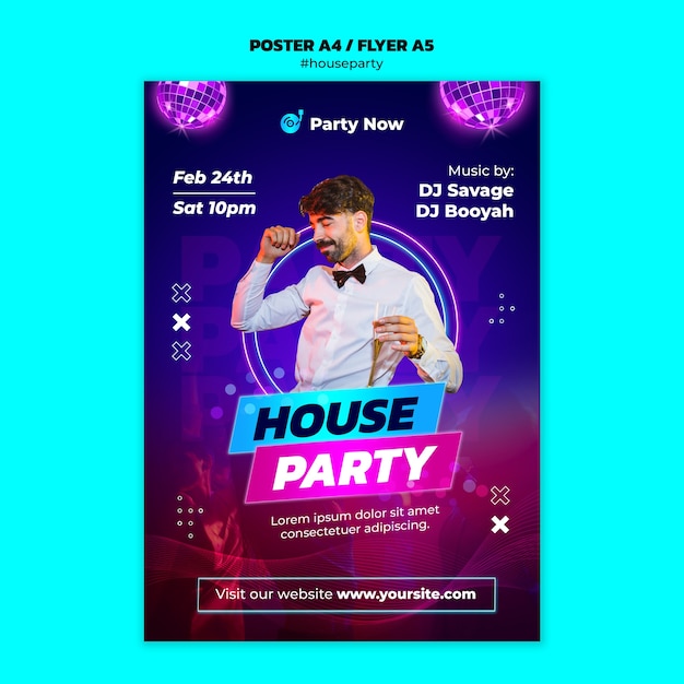 House Party Template Design for Free Download