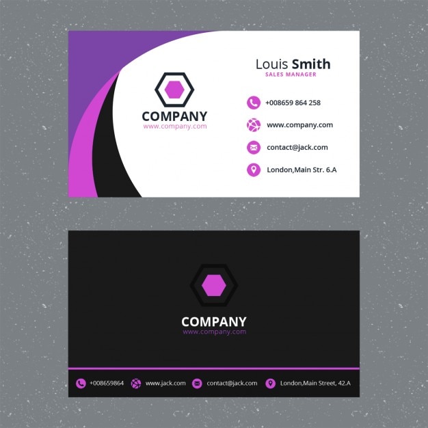 Purple Business Card Template for Your Brand – Download Free Stock Photo