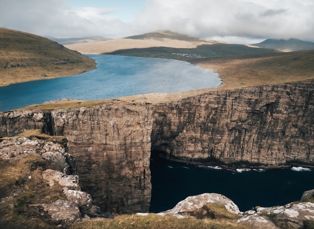 Stunning Nature Photography of the Faroe Islands: Lake, Mountains, and Cliffs – Free Download