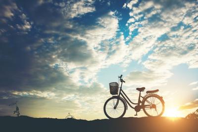 Silhouette of Bicycle Parking on Mountain – Free Stock Photo, Download Free