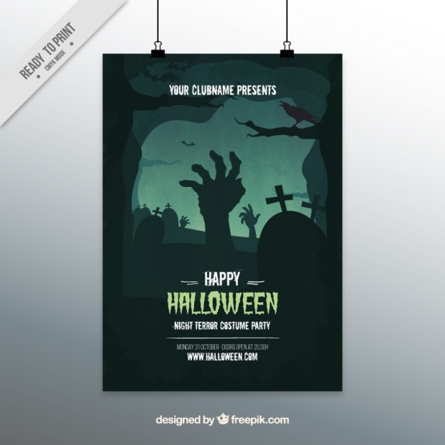 Costume Party Poster Featuring a Cemetery – Free Download