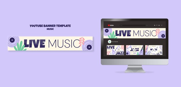 Music Entertainment YouTube Banner Template – Free Download