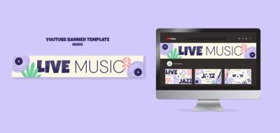 Music Entertainment YouTube Banner Template – Free Download