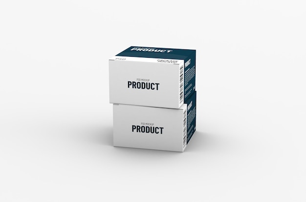 Square Product Box Packaging Mockup for Brand Advertising – Free Download