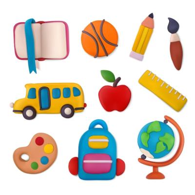 Plasticine School Objects with Education Symbols – Free Stock Photo Download