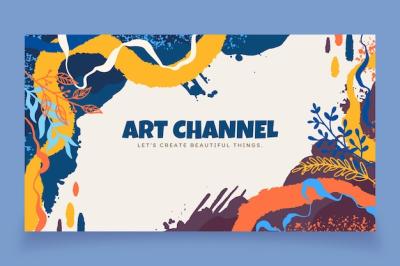 Hand Drawn Flat Design Abstract Shapes for YouTube Channel Art – Free Download