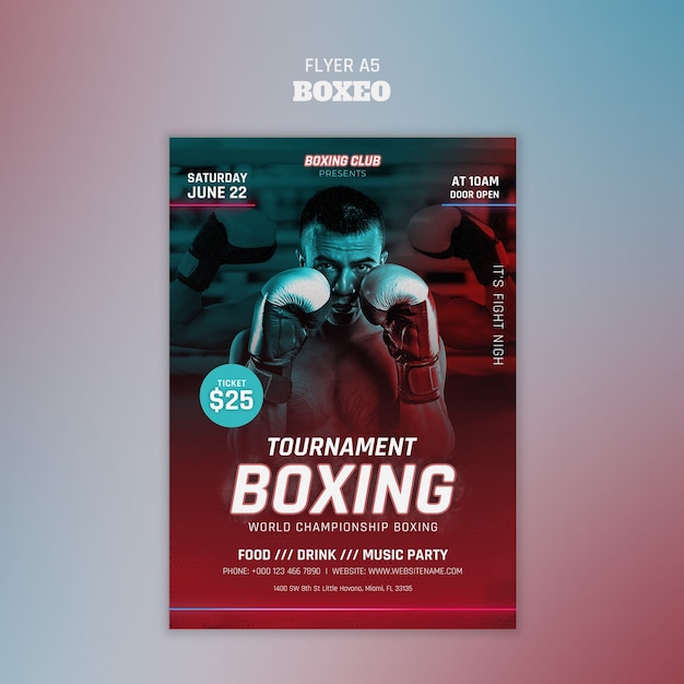 Boxing Template Design – Free Download for Creative Projects